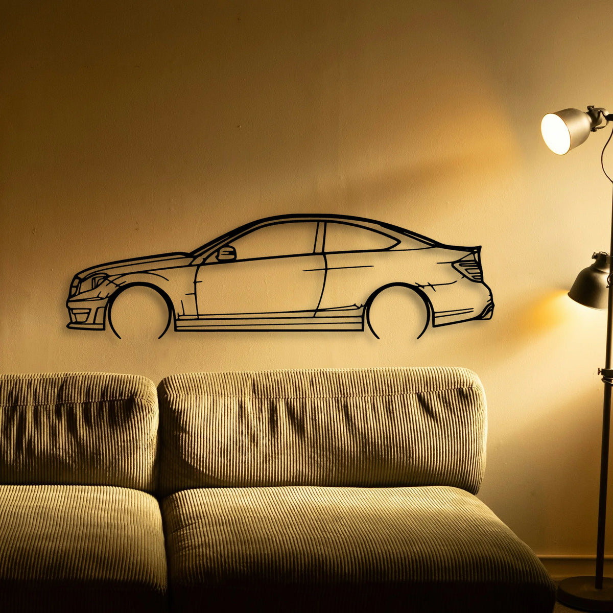 C63 AMG 3 Classic Silhouette Metal Wall Art - Tinvibe