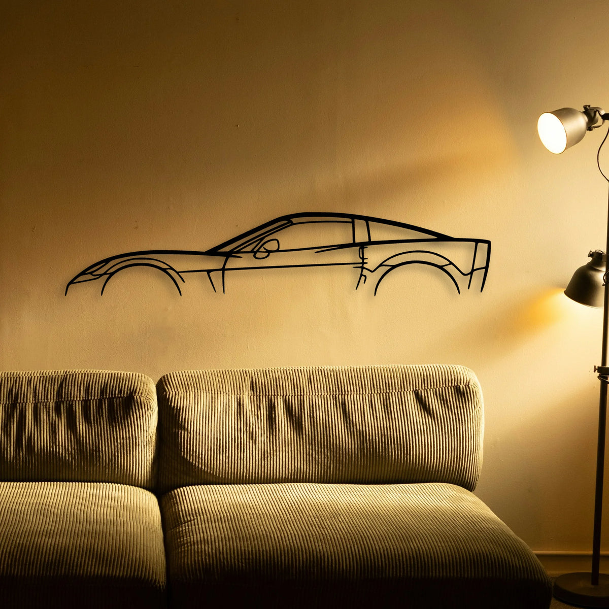 C6 Z06 2 Classic Silhouette Metal Wall Art - Tinvibe