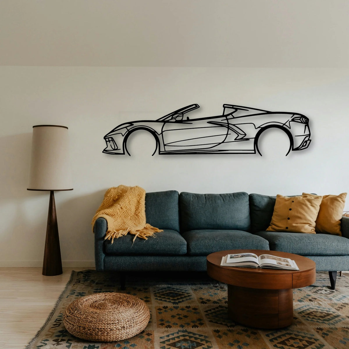 C8 3LT 2023 Classic Silhouette Metal Wall Art - Tinvibe