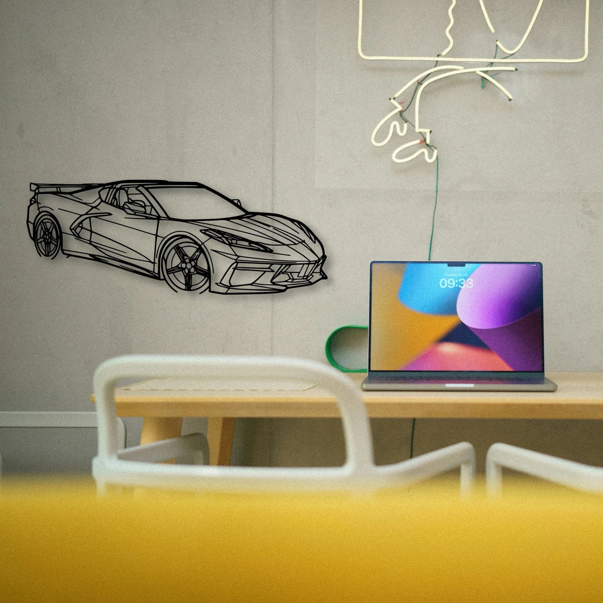 C8 HTC Angle Classic Silhouette Metal Wall Art - Tinvibe