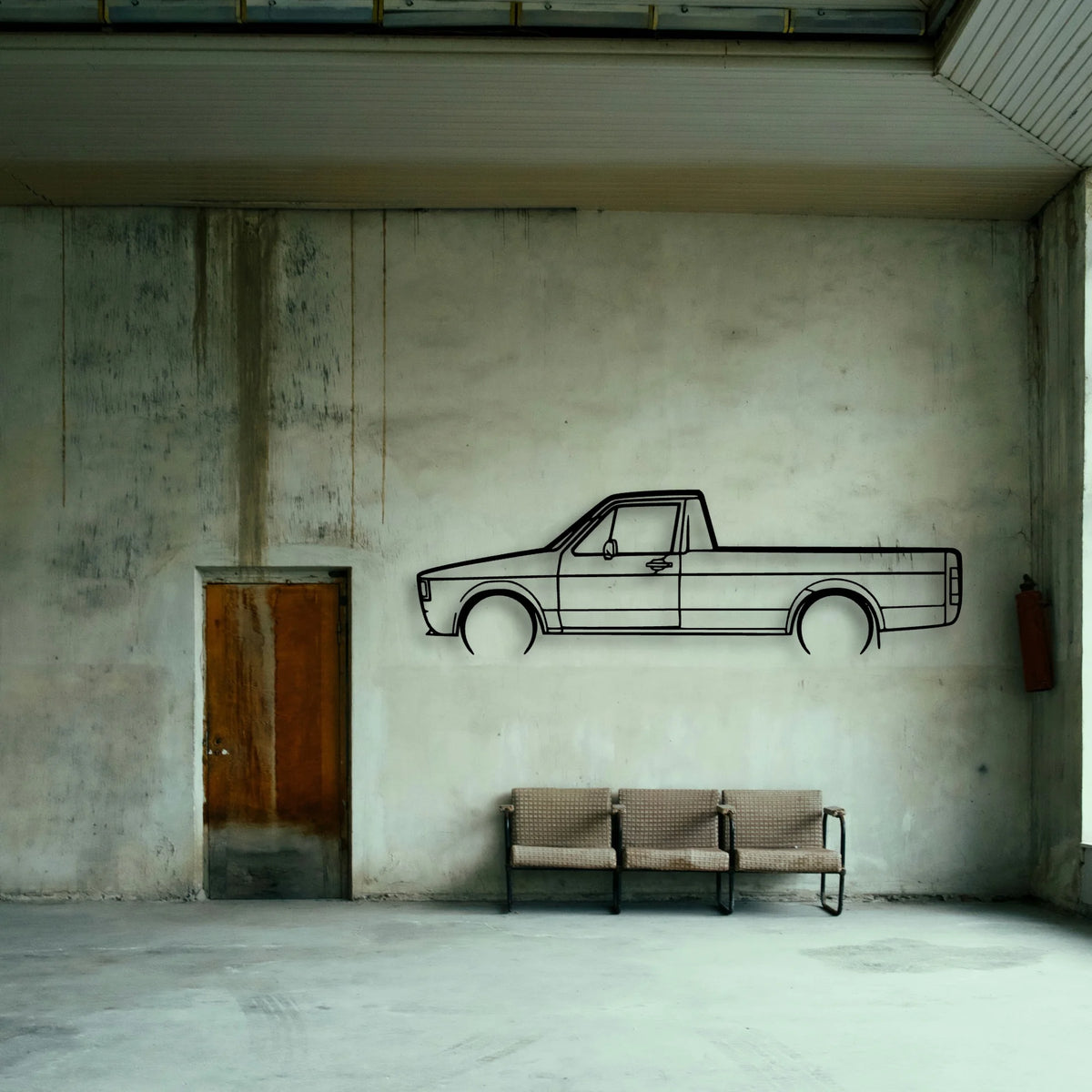 Caddy 1981 Classic Silhouette Metal Wall Art - Tinvibe