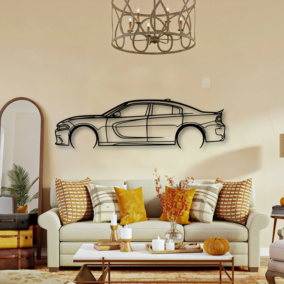 Charger 2017 SRT 2 Classic Silhouette Metal Wall Art - Tinvibe