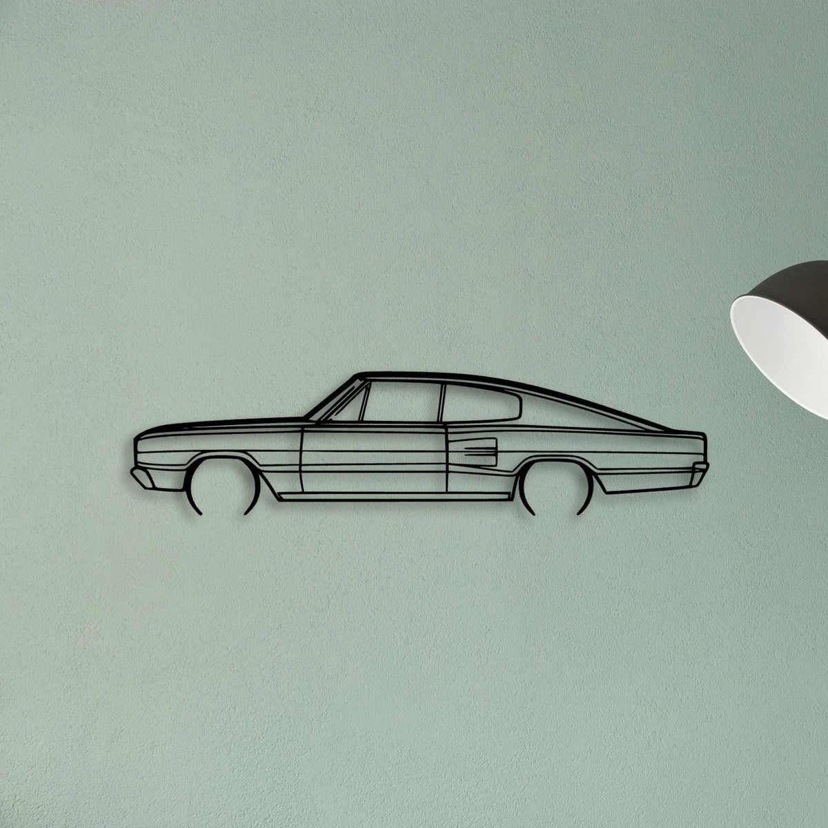 Charger 383 4B Fastback 1966 Classic Silhouette Metal Wall Art - Tinvibe