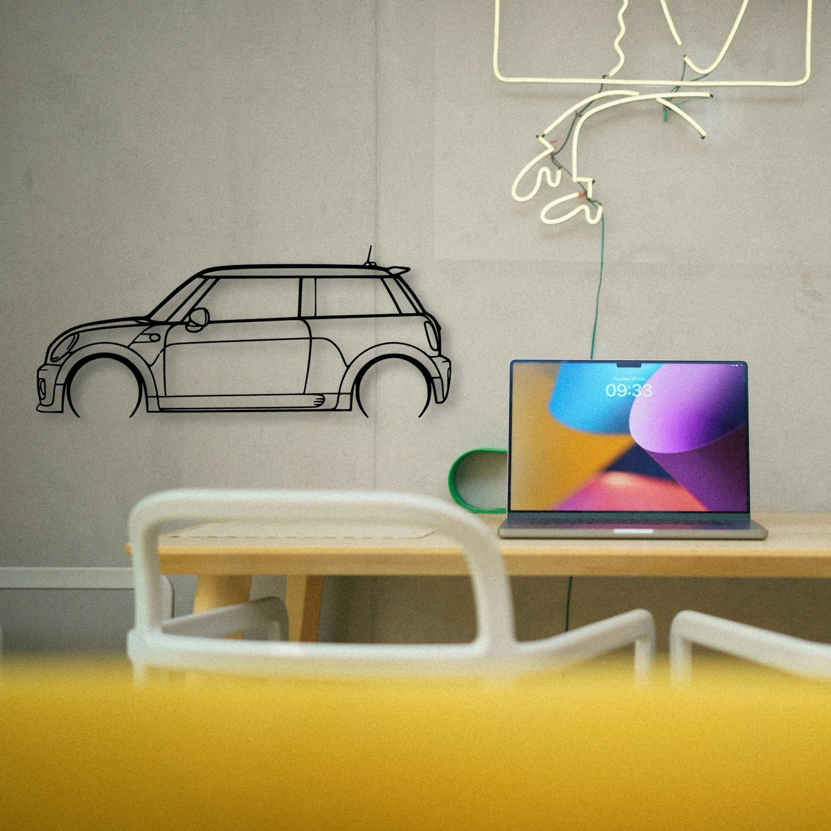 Cooper JCW 2010 Classic Silhouette Metal Wall Art - Tinvibe