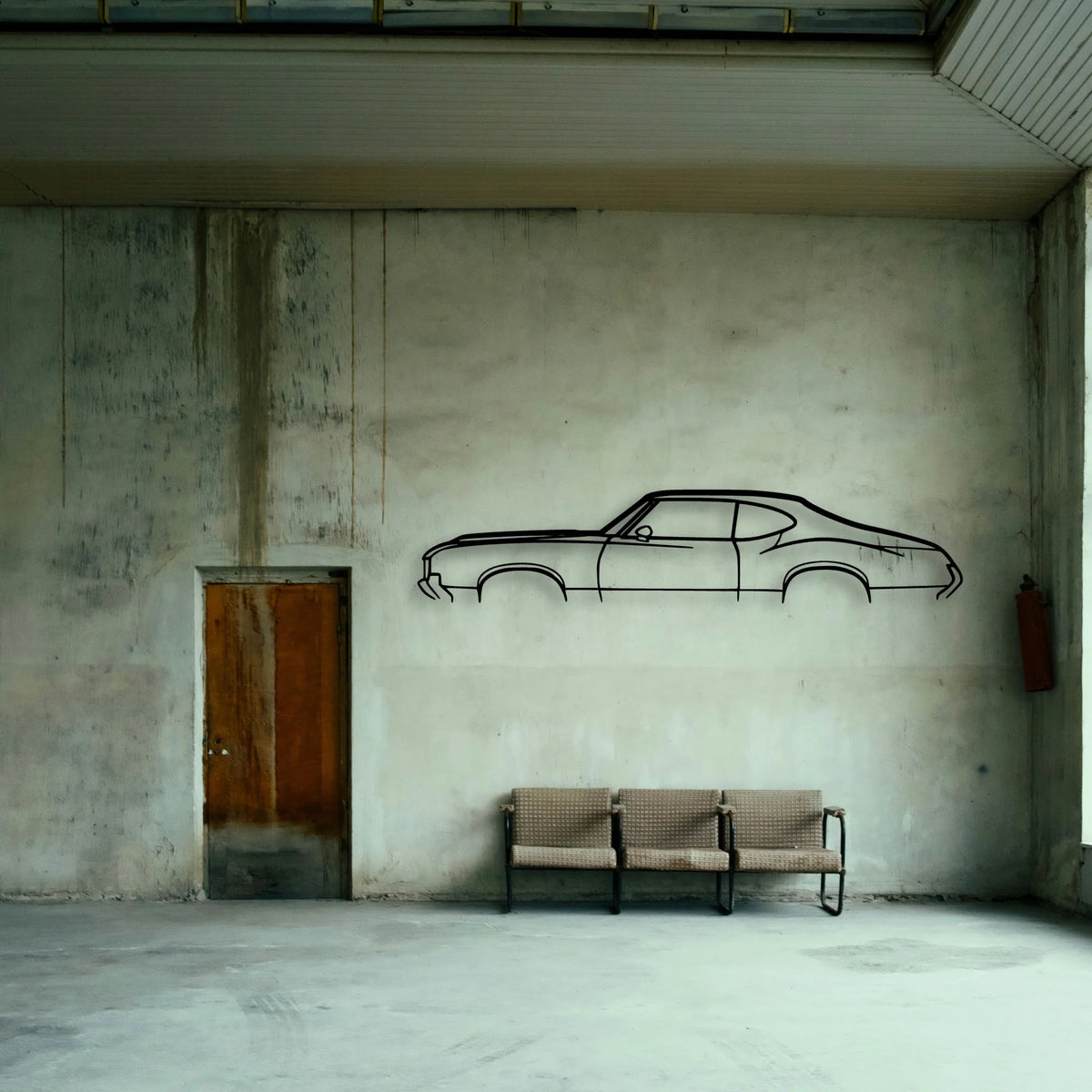 Cutlass 1970 Classic Silhouette Metal Wall Art - Tinvibe