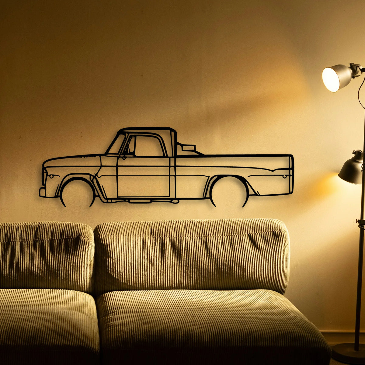 D100 1968 Classic Silhouette Metal Wall Art - Tinvibe