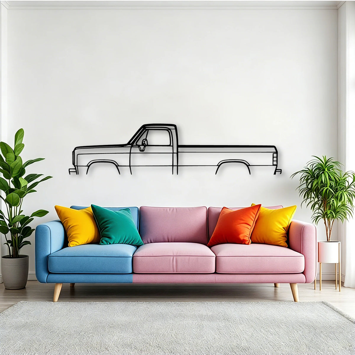 D250 1991 Classic Silhouette Metal Wall Art - Tinvibe