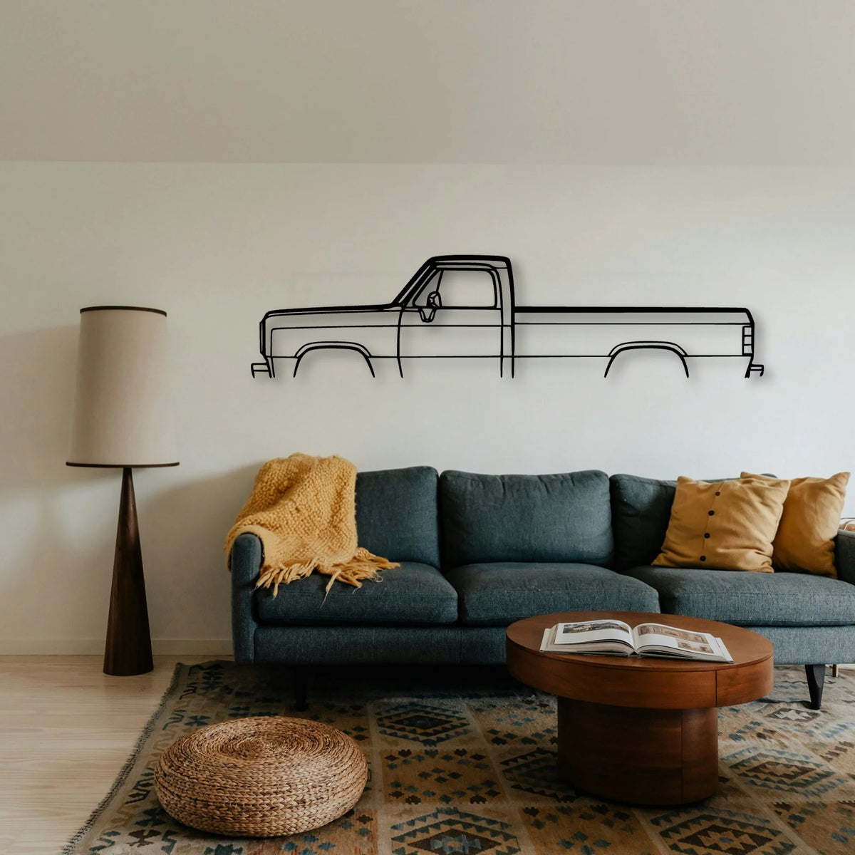 D250 1991 Classic Silhouette Metal Wall Art - Tinvibe