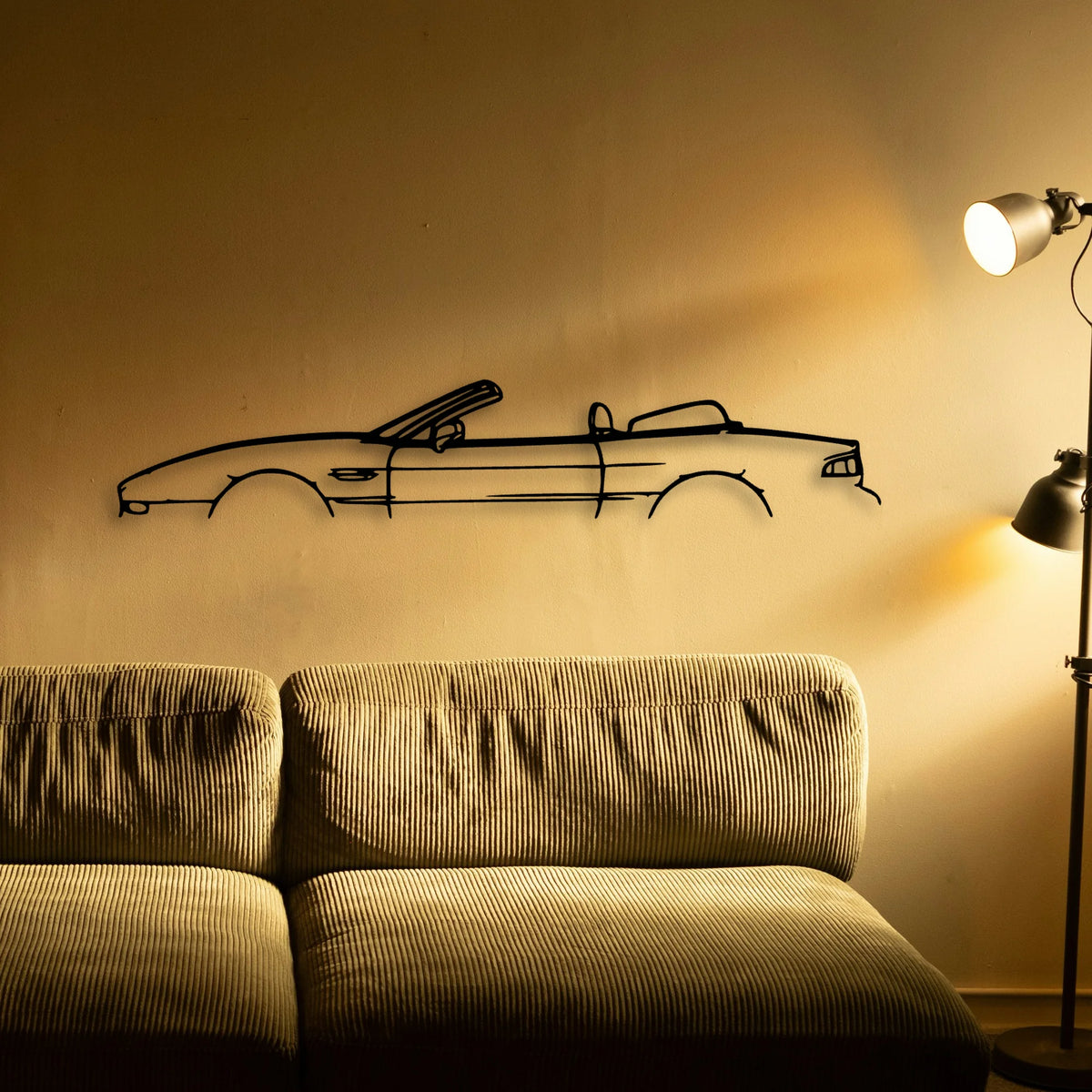 DB7 Volante 1999 Classic Silhouette Metal Wall Art - Tinvibe