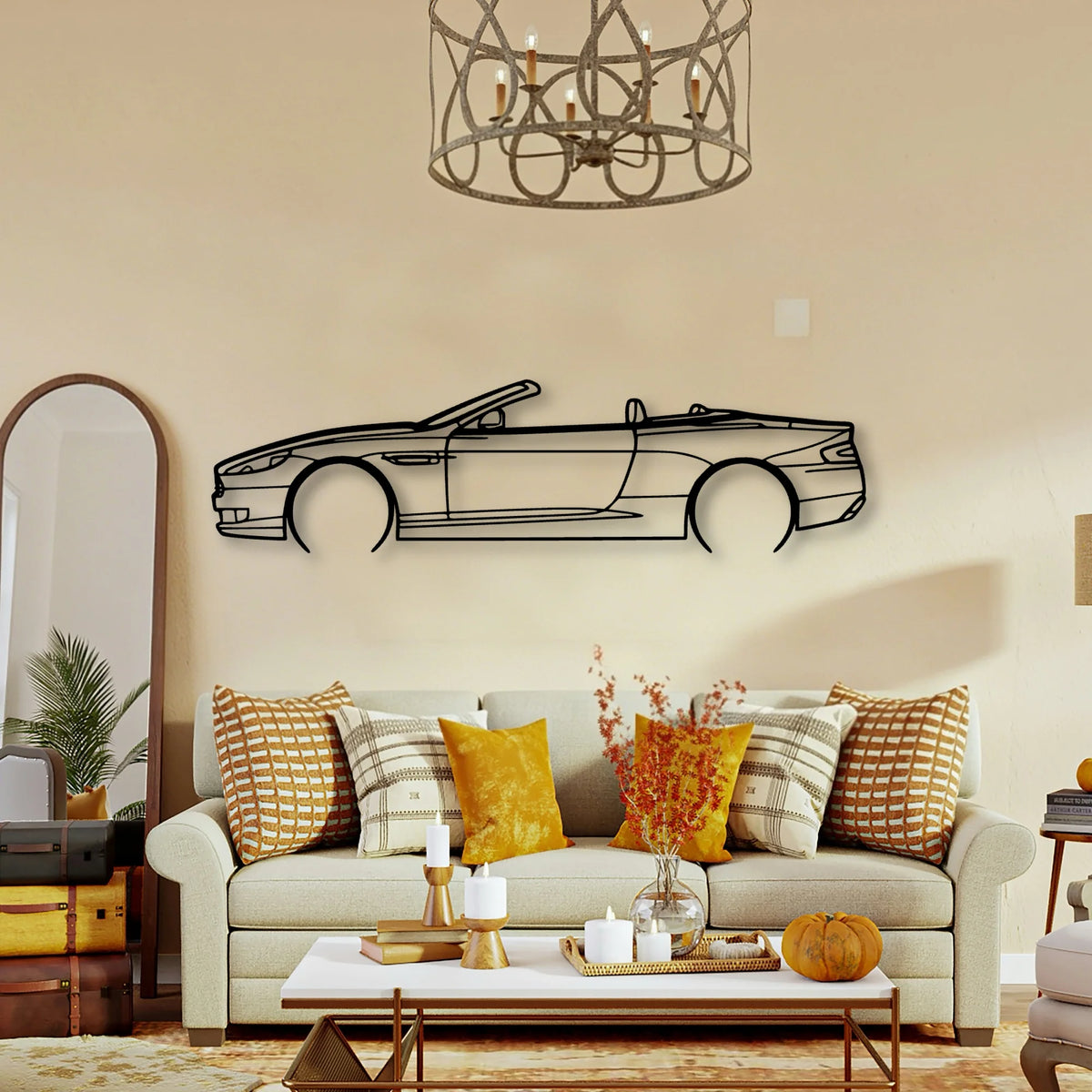 DB9 Convertible 2008 Classic Silhouette Metal Wall Art - Tinvibe