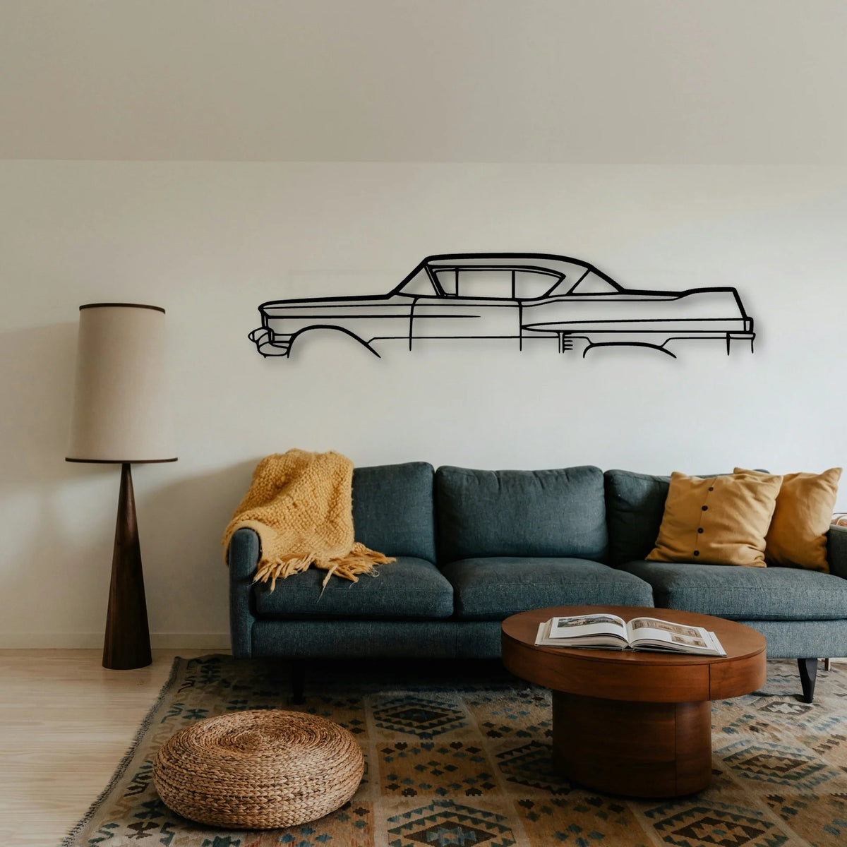 DE Coupe 1957 Classic Silhouette Metal Wall Art - Tinvibe