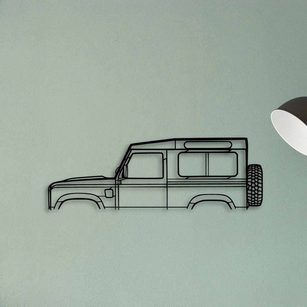 Defender 90 2010 Classic Silhouette Metal Wall Art - Tinvibe