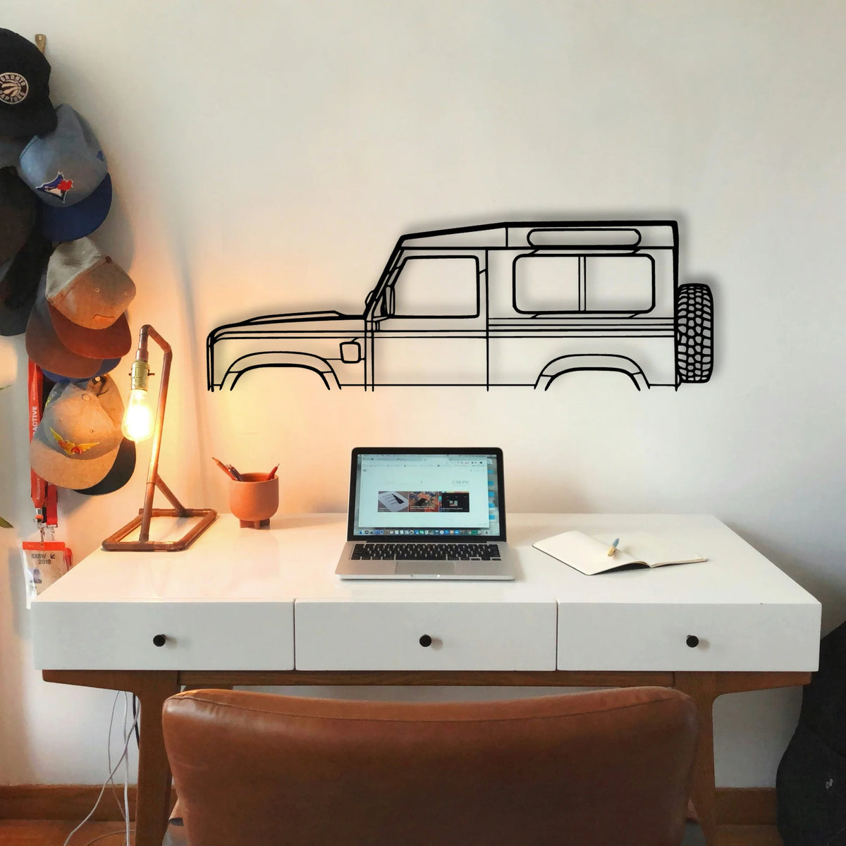Defender 90 2010 Classic Silhouette Metal Wall Art - Tinvibe