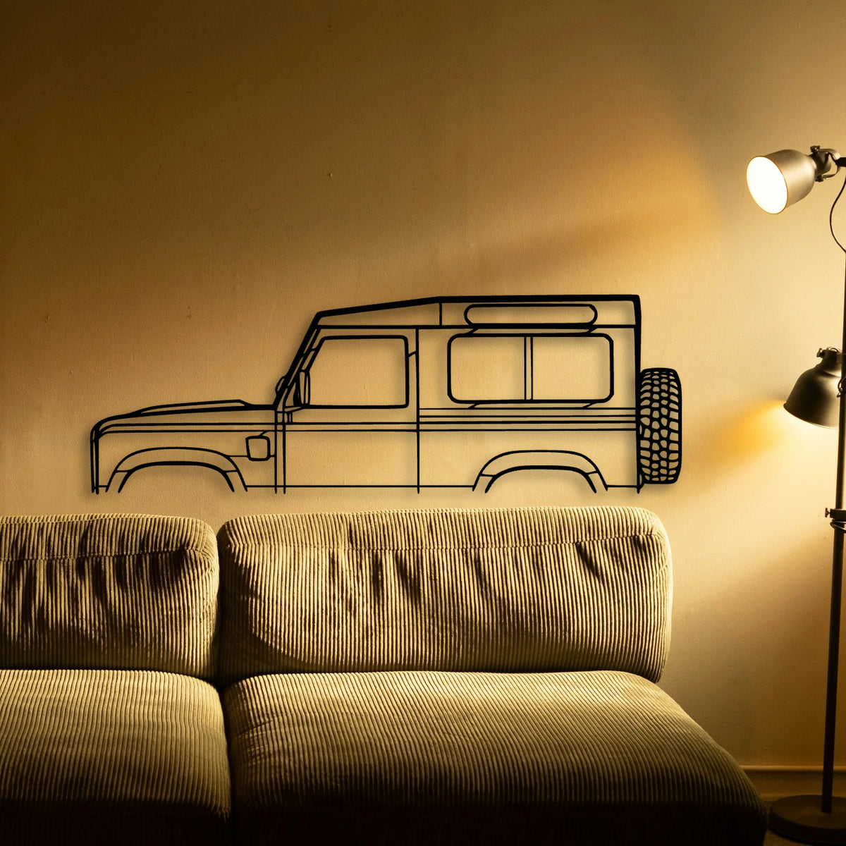 Defender 90 2010 Classic Silhouette Metal Wall Art - Tinvibe
