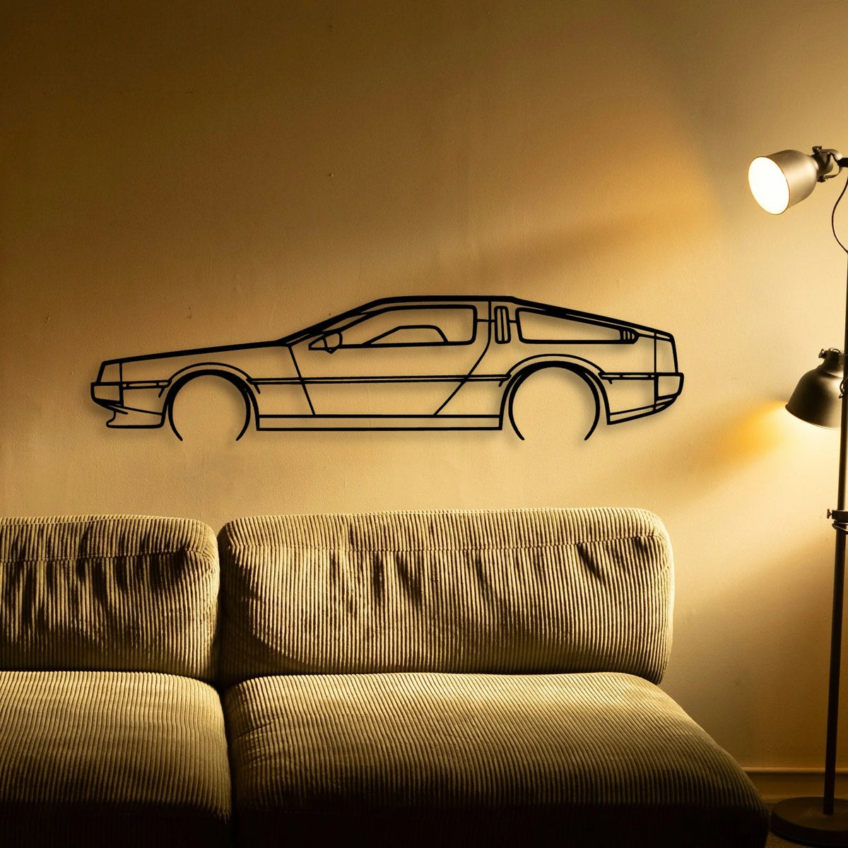 Delorean Classic Silhouette Metal Wall Art - Tinvibe