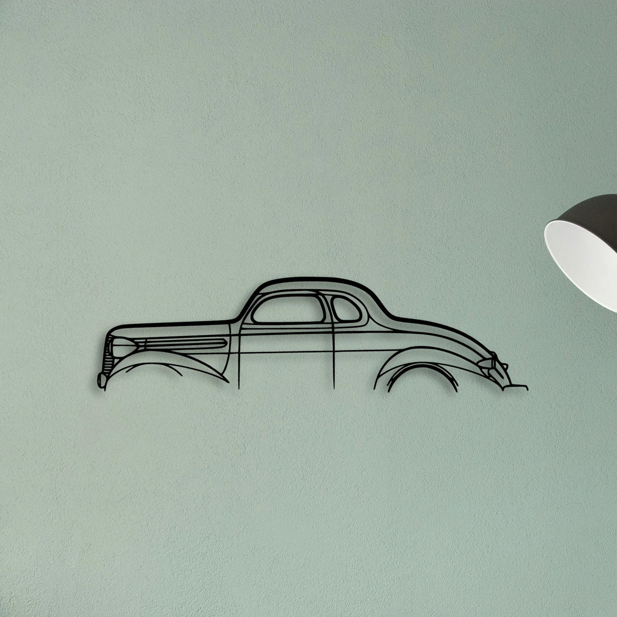 Dodge Coupe 1937 Classic Silhouette Metal Wall Art - Tinvibe