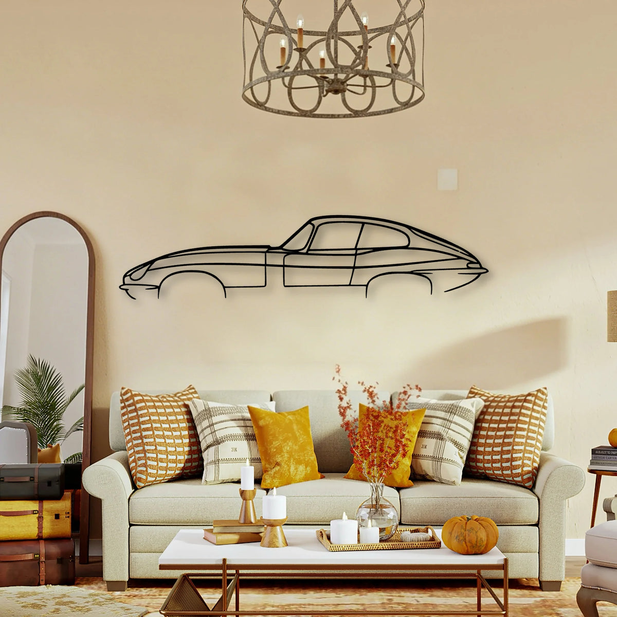 E Type Classic Silhouette Metal Wall Art - Tinvibe