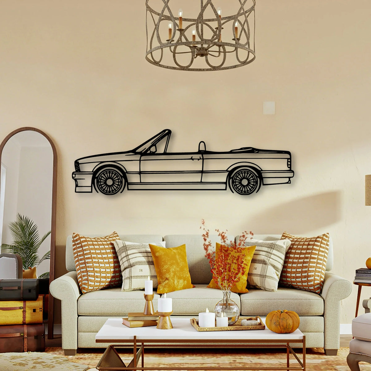 E30 Alpina Cabrio Classic Silhouette Metal Wall Art - Tinvibe
