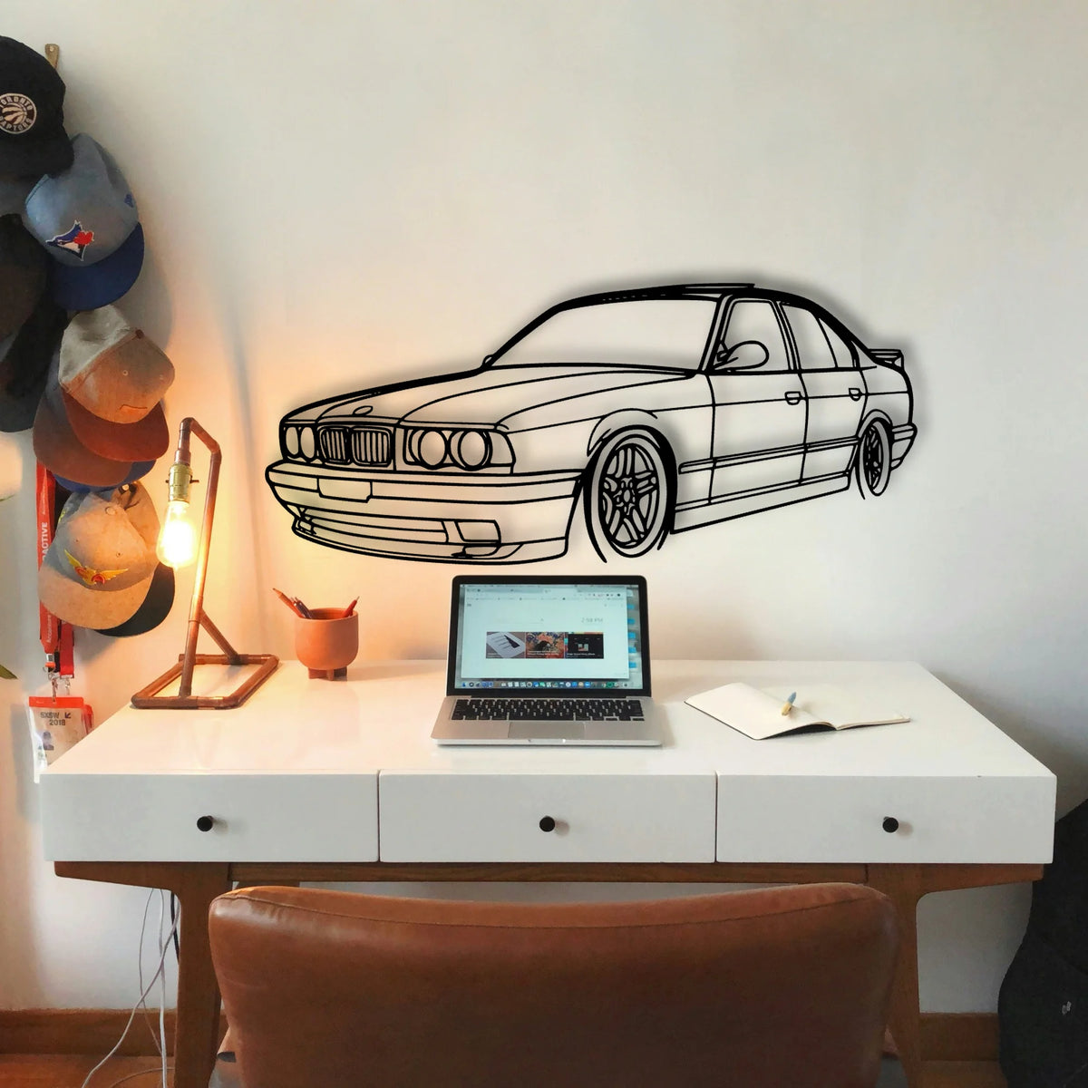 E34 Angle Classic Silhouette Metal Wall Art - Tinvibe