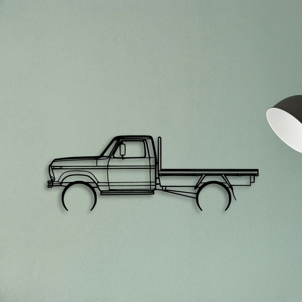 F100 Tray 1977 Classic Silhouette Metal Wall Art - Tinvibe