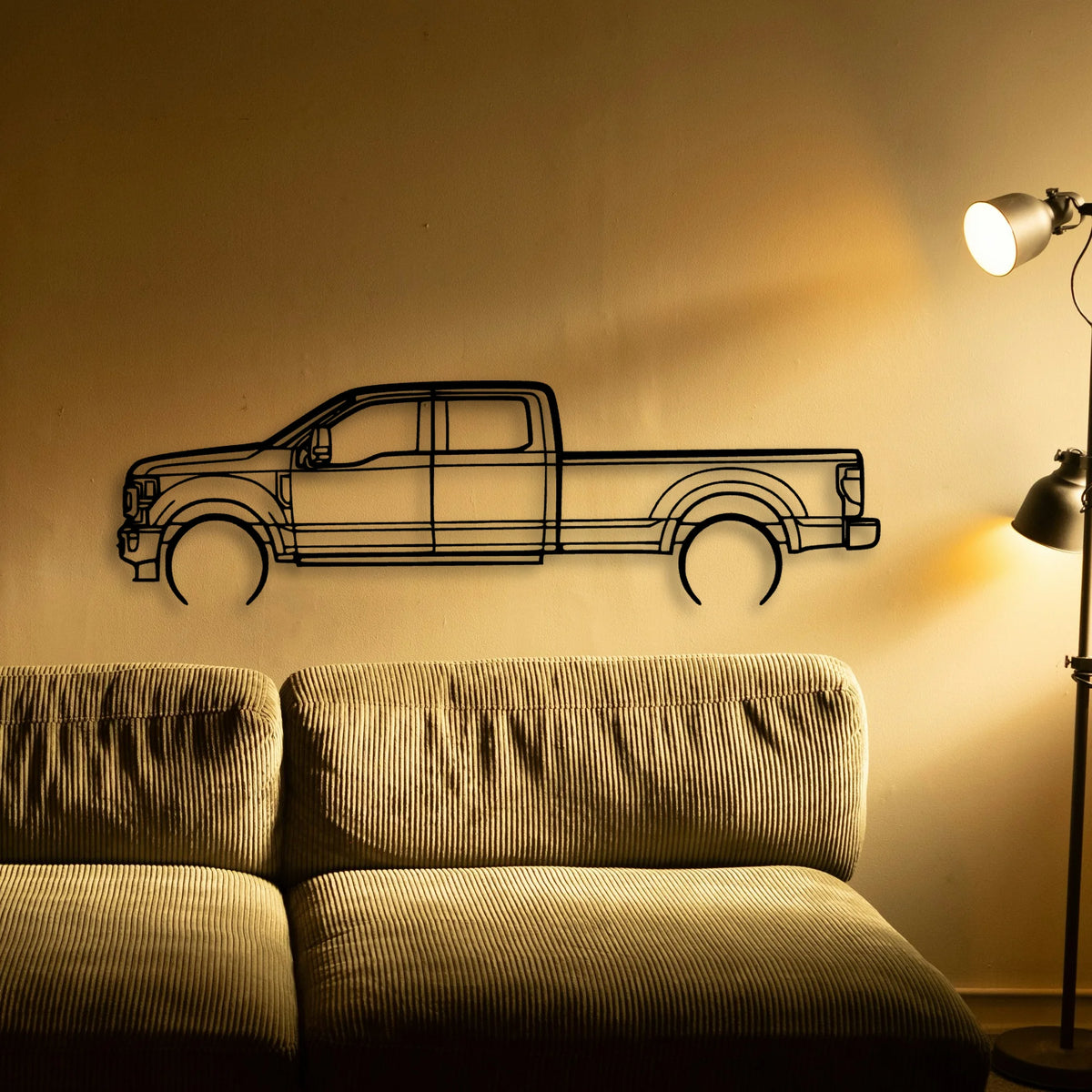F350 2022 Platinum Classic Silhouette Metal Wall Art - Tinvibe