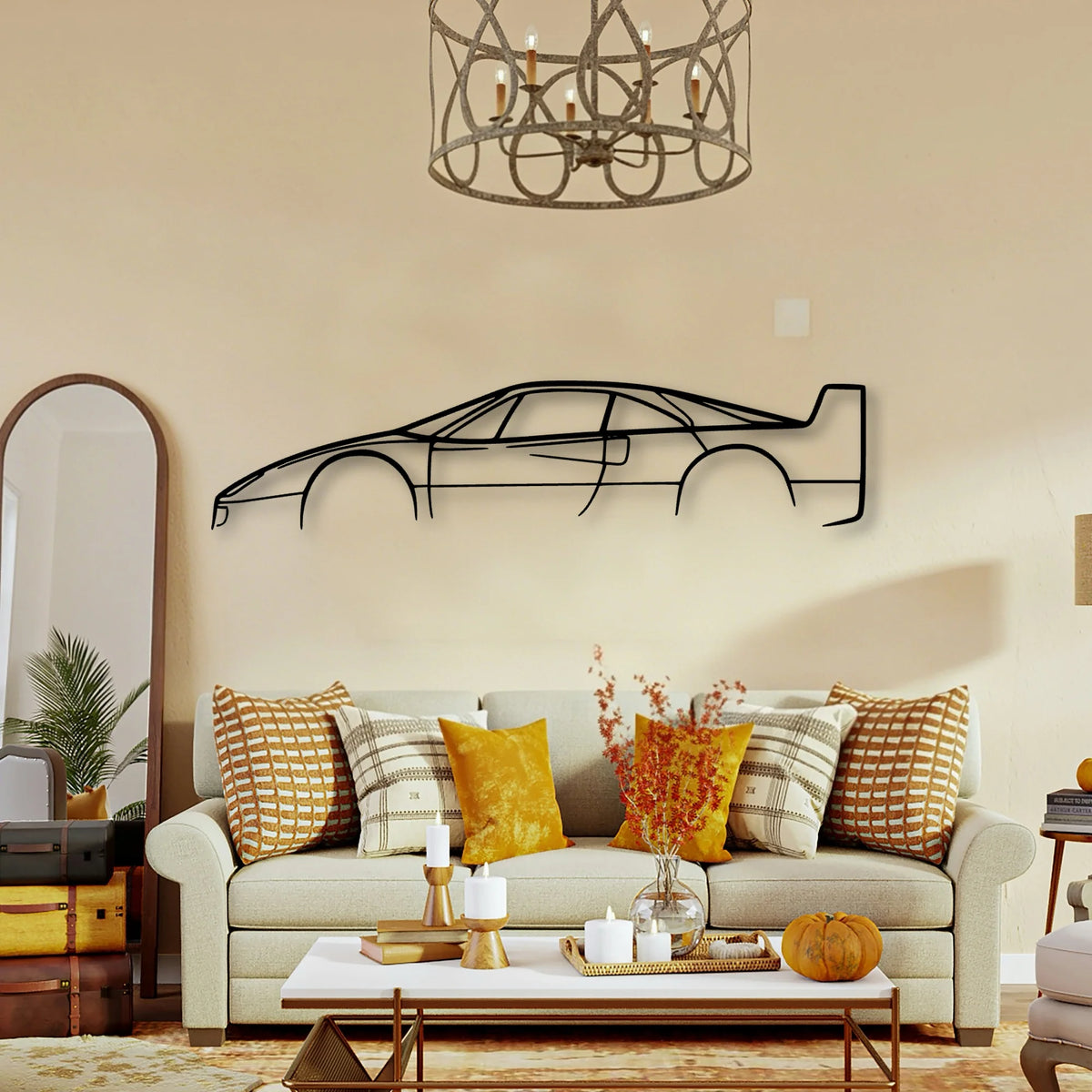 F40 Classic Silhouette Metal Wall Art - Tinvibe