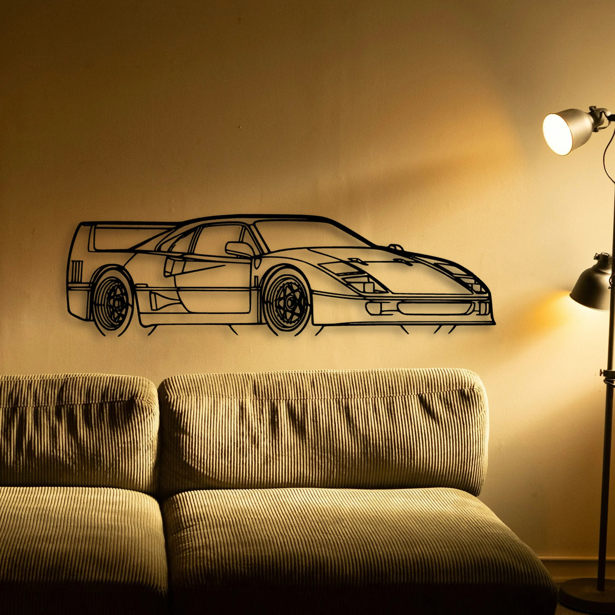 F40 Angle Classic Silhouette Metal Wall Art - Tinvibe