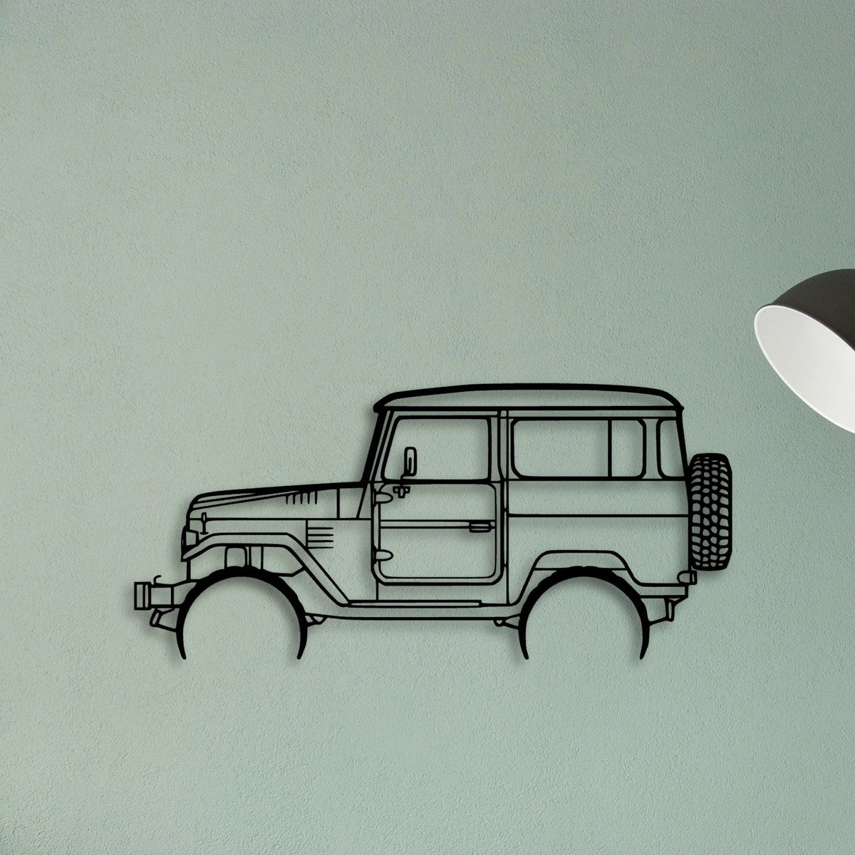 FJ40 1977 Classic Silhouette Metal Wall Art - Tinvibe
