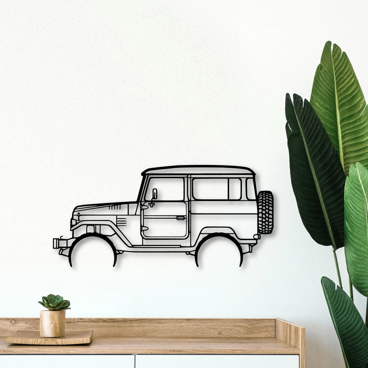FJ40 1977 Classic Silhouette Metal Wall Art - Tinvibe