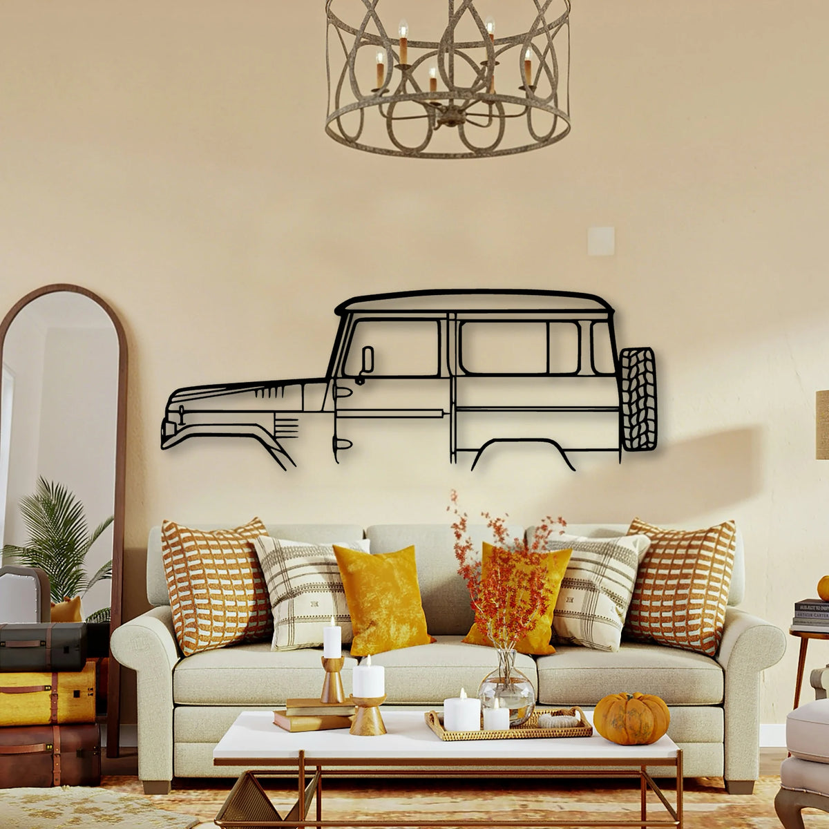 FJ40 1978 Classic Silhouette Metal Wall Art - Tinvibe