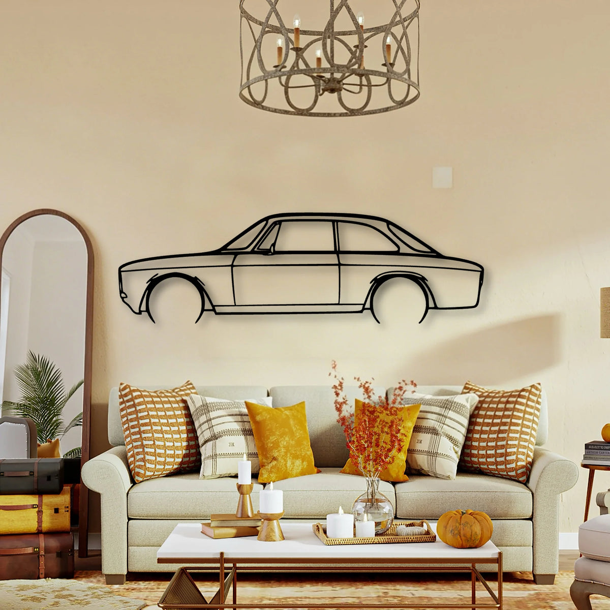 GT 1300 1971 Classic Silhouette Metal Wall Art - Tinvibe
