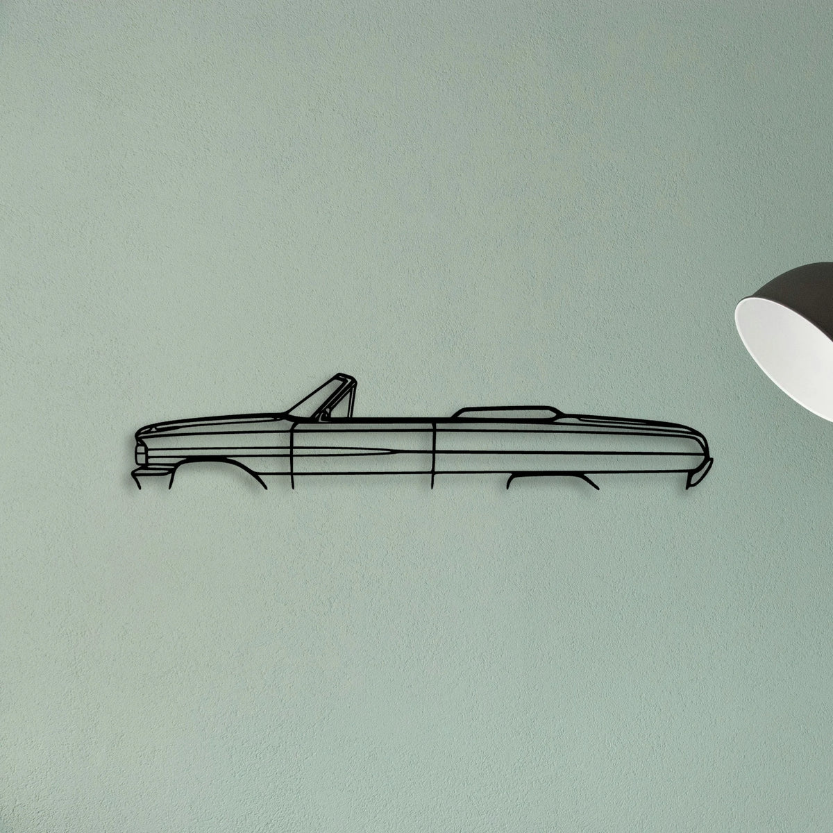 Galaxie Convertible 1964 Classic Silhouette Metal Wall Art - Tinvibe