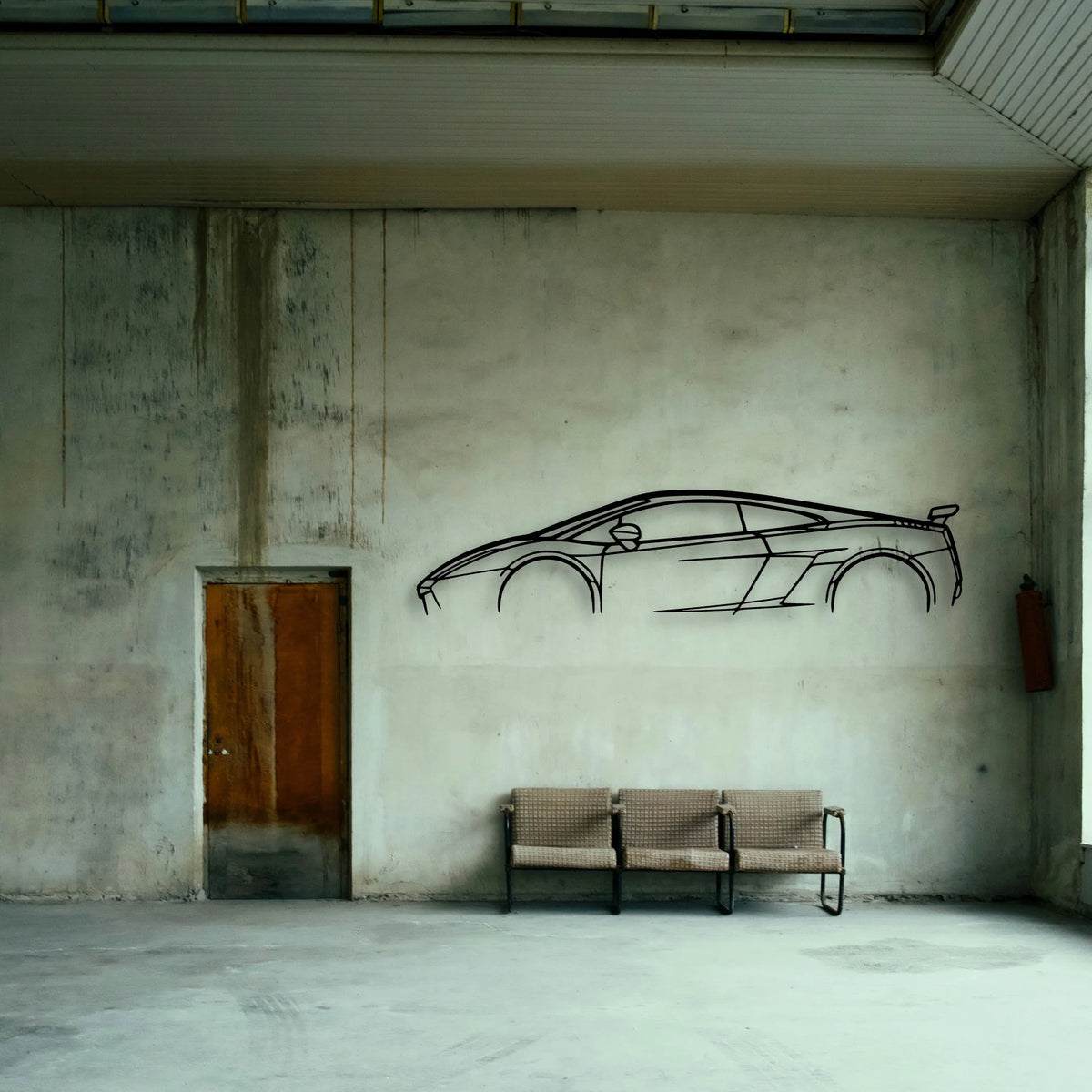 Gallardo Superleggera 2007 Classic Silhouette Metal Wall Art - Tinvibe