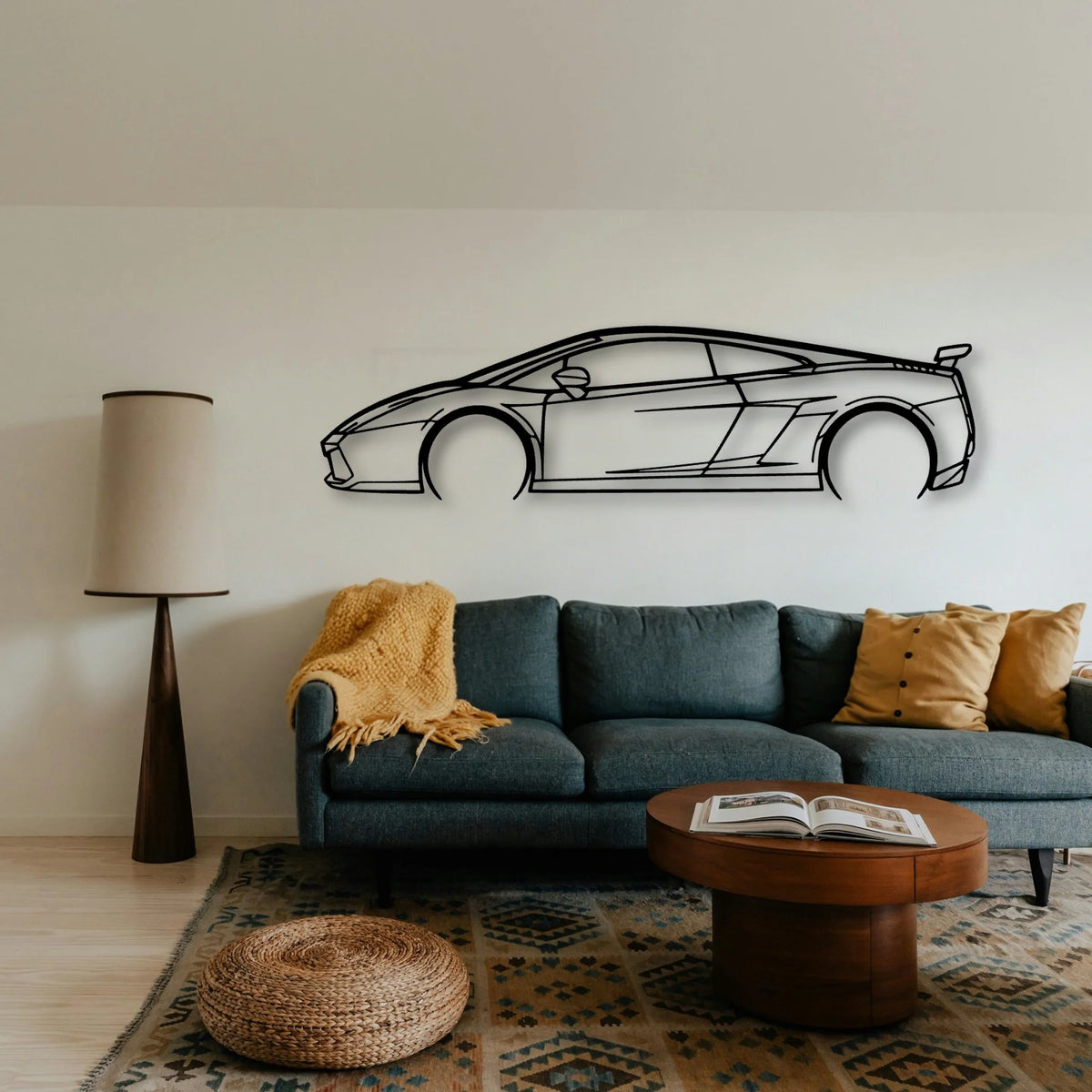 Gallardo Superleggera 2007 2 Classic Silhouette Metal Wall Art - Tinvibe