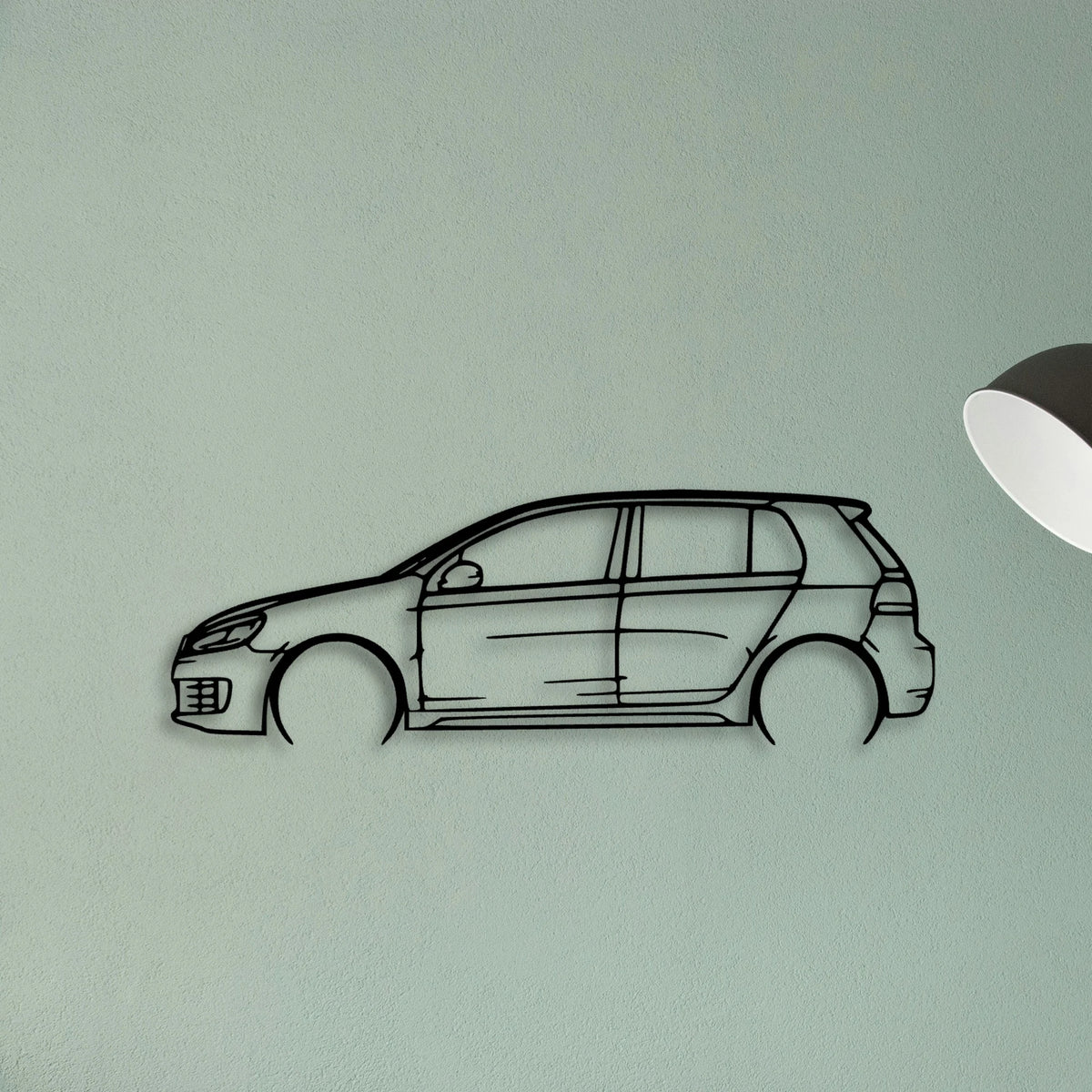 Golf 6 GTI Wolfsburg Classic Silhouette Metal Wall Art - Tinvibe