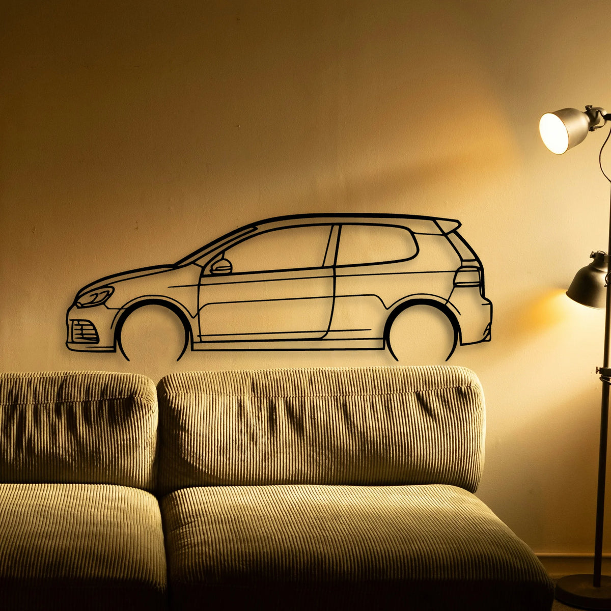 Golf 6 R Classic Silhouette Metal Wall Art - Tinvibe