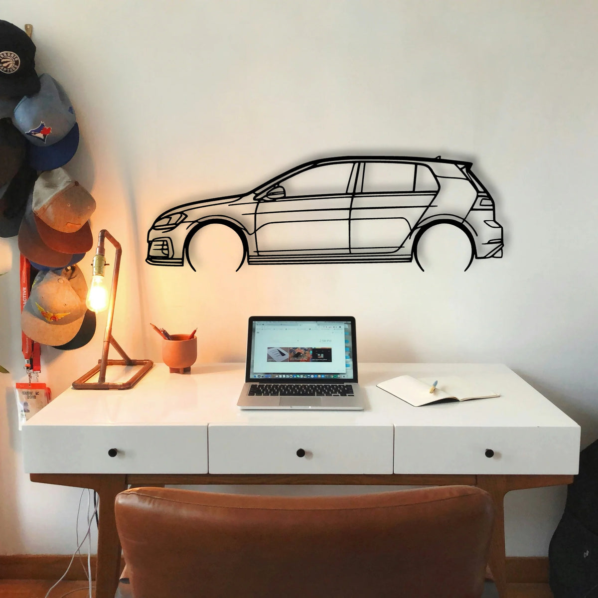 Golf 7 GTI Classic Silhouette Metal Wall Art - Tinvibe