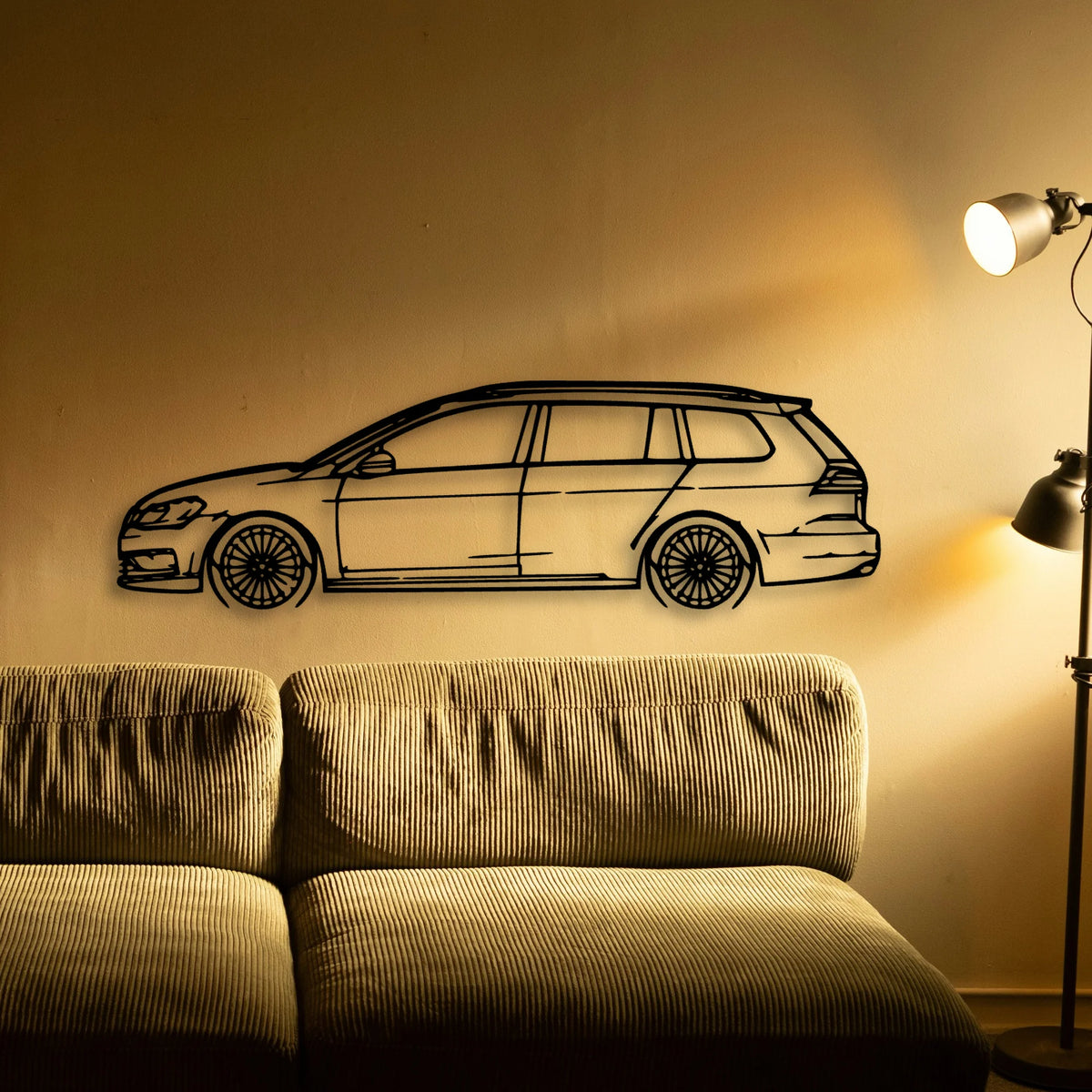 Golf 7 Wagon Classic Silhouette Metal Wall Art - Tinvibe