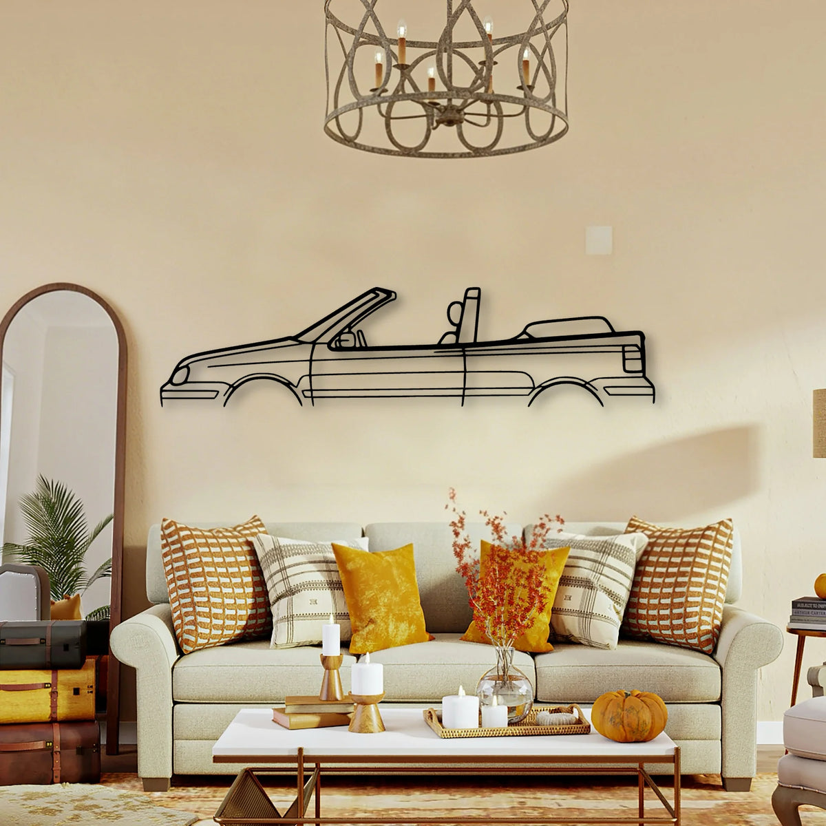 Golf MK4 Cabrio Classic Silhouette Metal Wall Art - Tinvibe