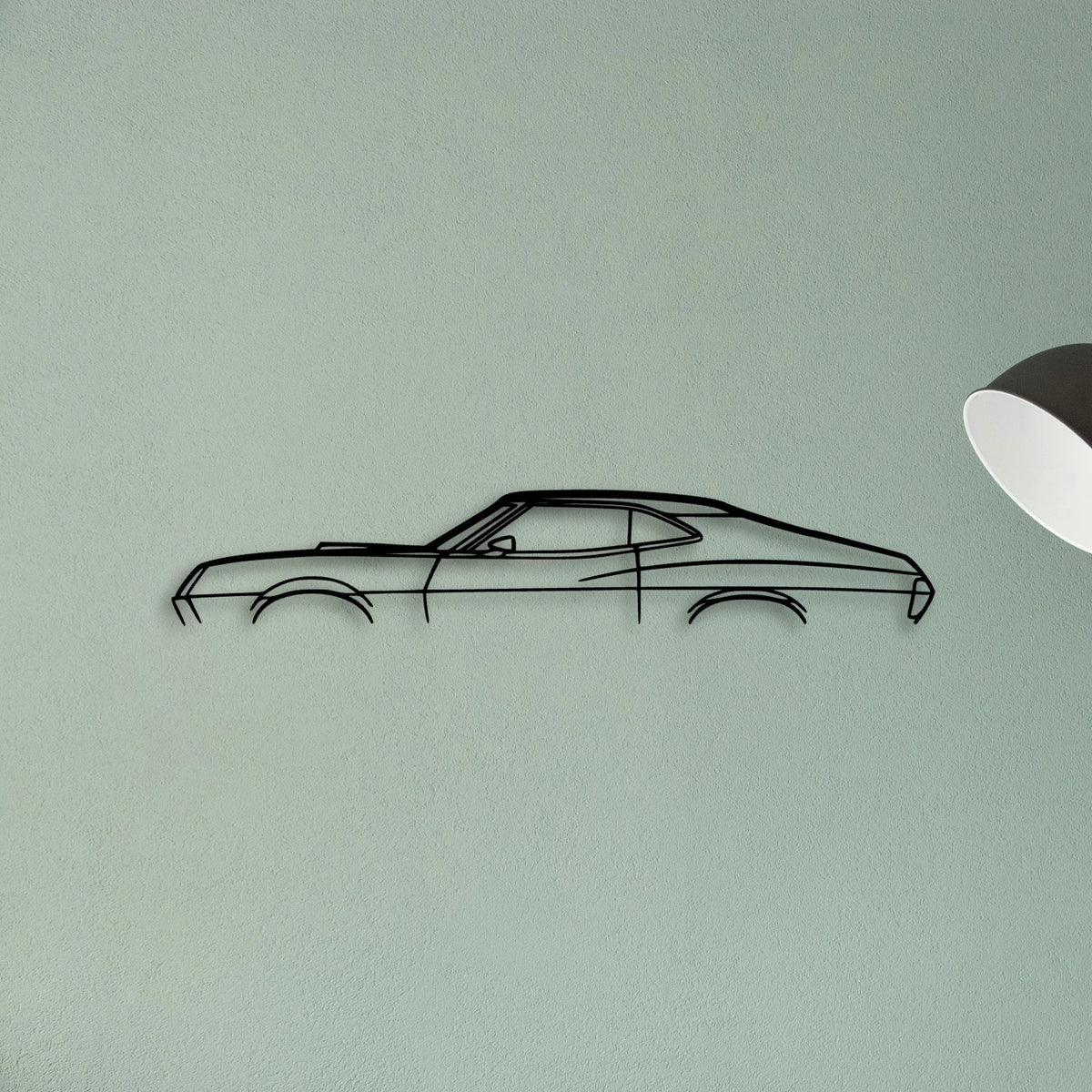 Gran Torino Sport 1972 Classic Silhouette Metal Wall Art - Tinvibe