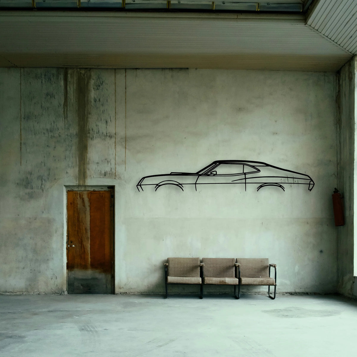 Gran Torino Sport 1972 Classic Silhouette Metal Wall Art - Tinvibe
