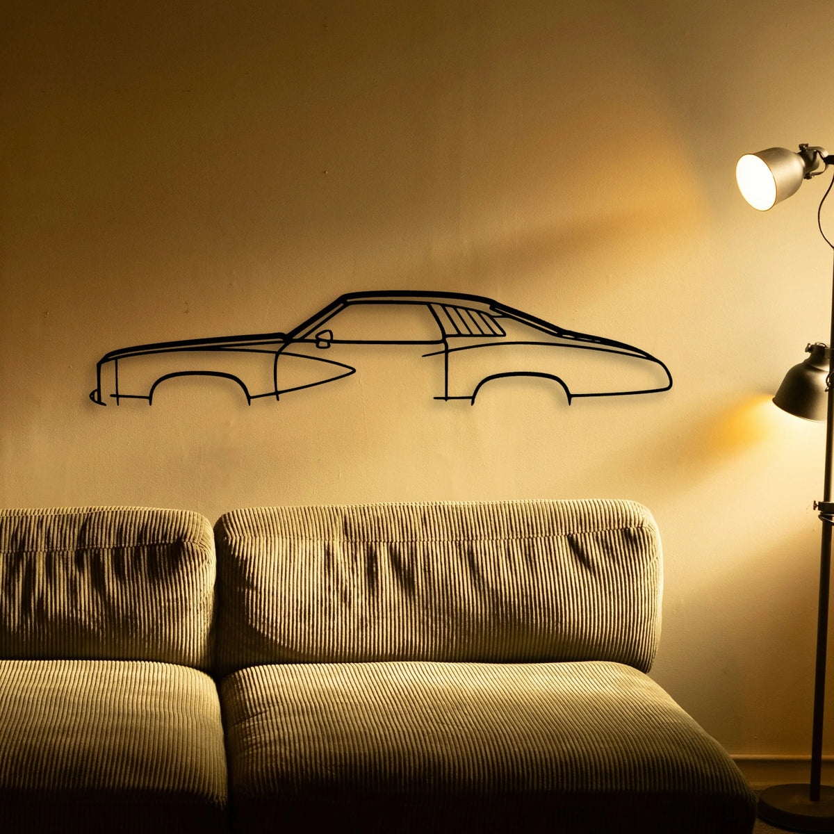Grand AM 1973 Classic Silhouette Metal Wall Art - Tinvibe