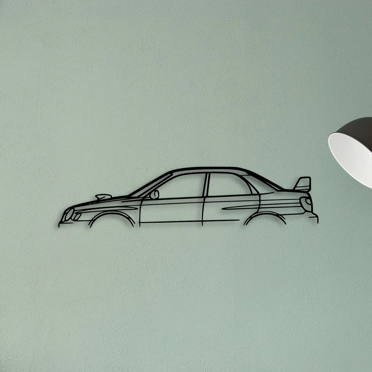 Impreza WRX STI 2002 Classic Silhouette Metal Wall Art - Tinvibe