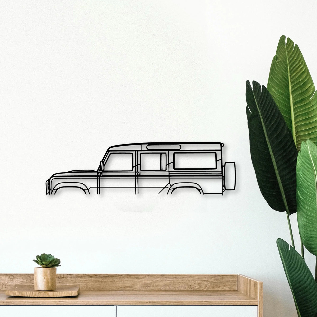 Land Defender 110 Classic Silhouette Metal Wall Art - Tinvibe