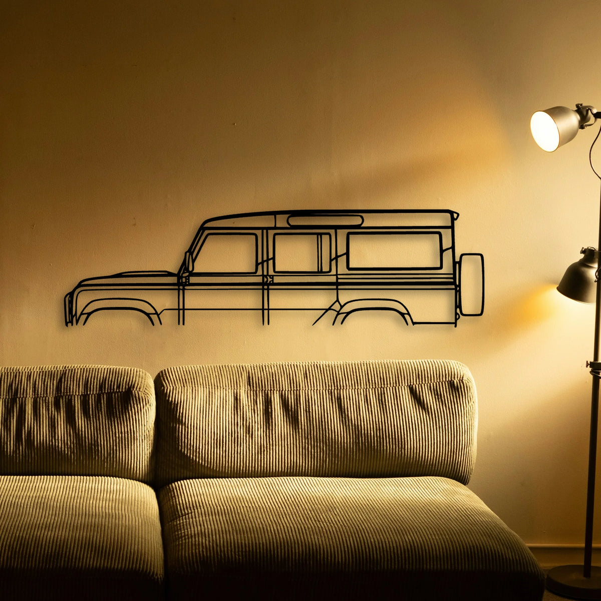 Land Defender 110 Classic Silhouette Metal Wall Art - Tinvibe