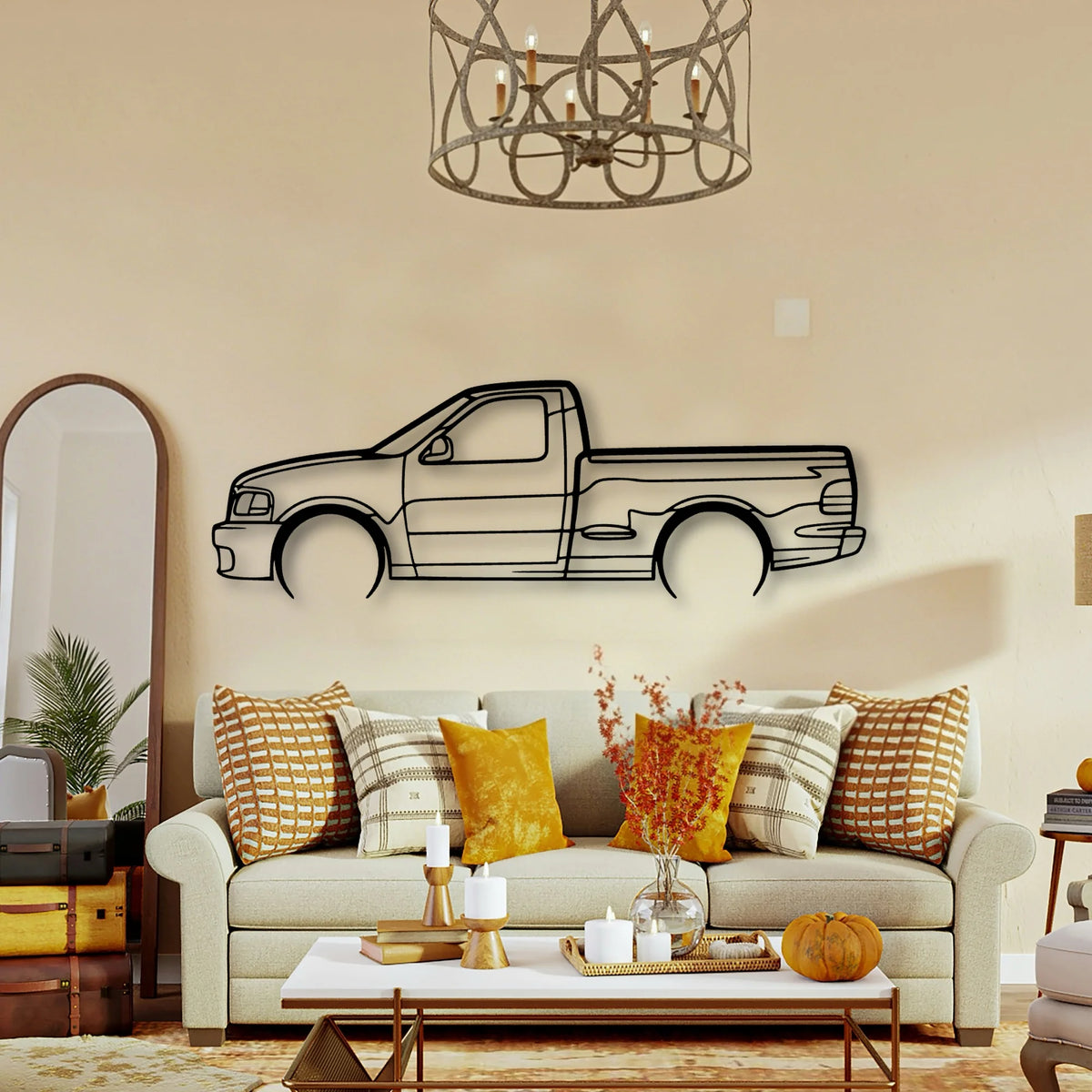 Lightning SV F150 2004 Classic Silhouette Metal Wall Art - Tinvibe