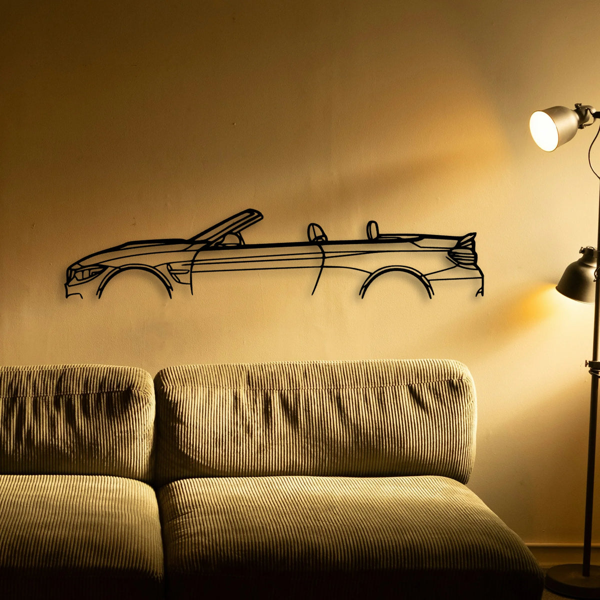 M4 F83 Cabrio Classic Silhouette Metal Wall Art - Tinvibe