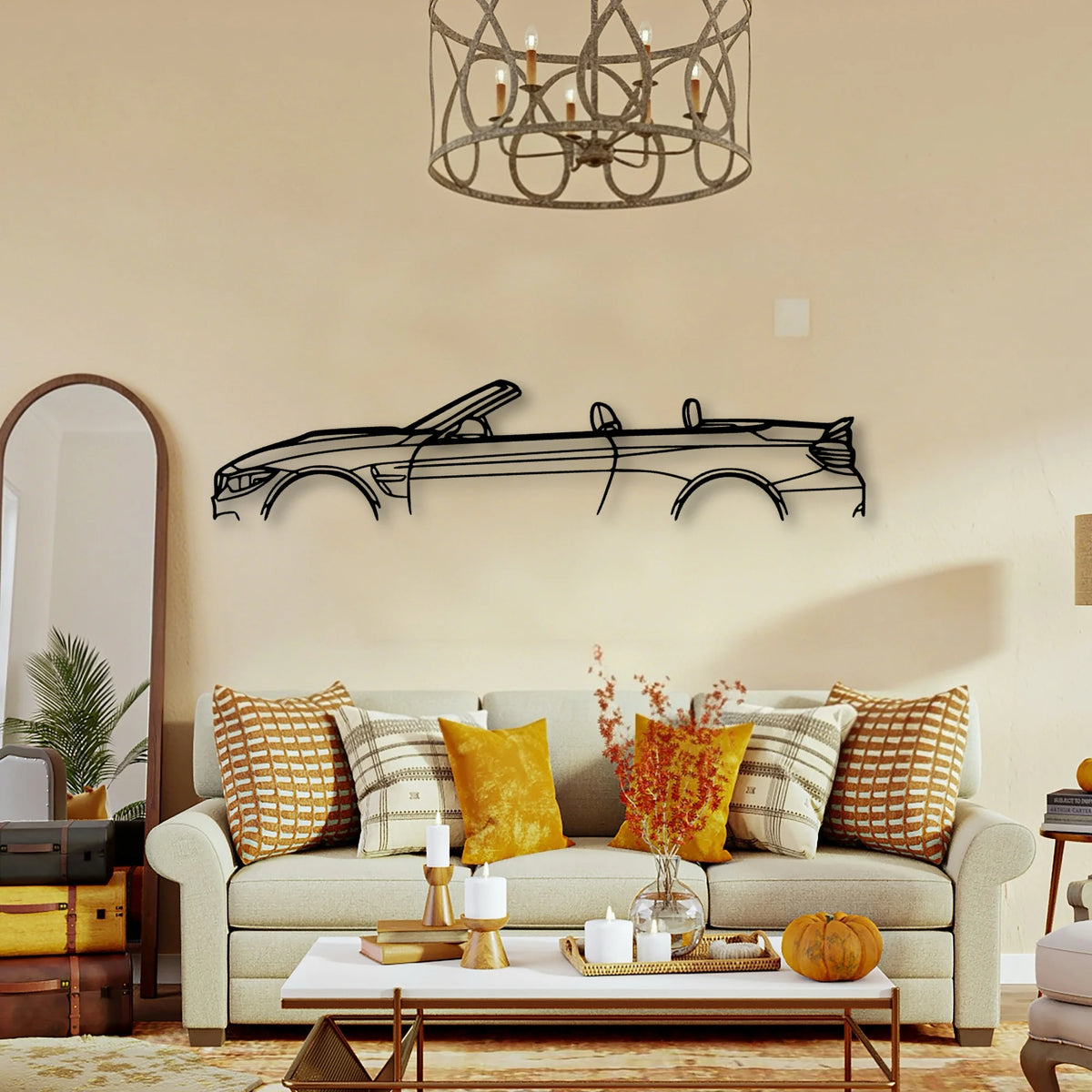 M4 F83 Cabrio Classic Silhouette Metal Wall Art - Tinvibe