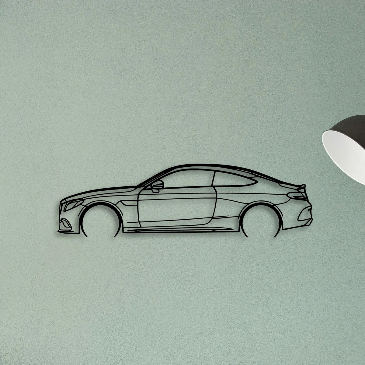 Mercedes C300 Coupe 2 Classic Silhouette Metal Wall Art - Tinvibe