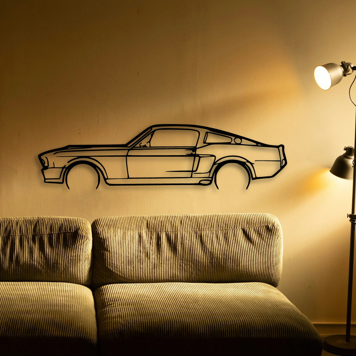 Mustang 1967 Classic Silhouette Metal Wall Art - Tinvibe